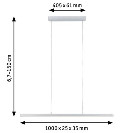 Paulmann 79900 - LED/42W Stmívatelný lustr na lanku LENTO 230V matný chrom