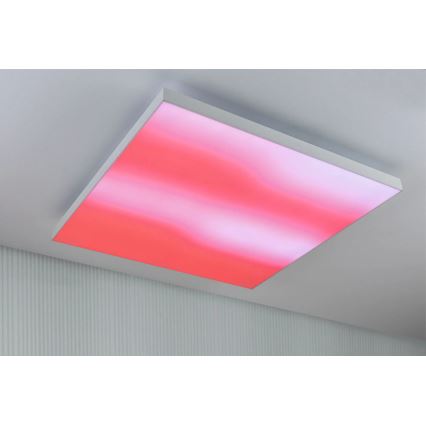 Paulmann 79910 - LED/31W RGBW Stmívatelné stropní svítidlo LORIA 230V 3000-6500K 59,5x59,5 cm bílá + dálkové ovládání