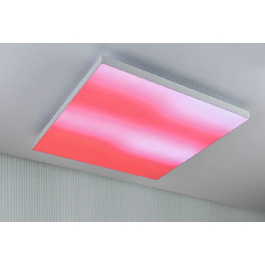 Paulmann 79910 - LED/31W RGBW Stmívatelné stropní svítidlo LORIA 230V 3000-6500K 59,5x59,5 cm bílá + dálkové ovládání