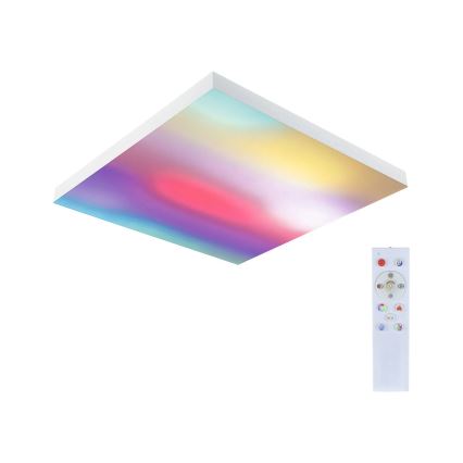 Paulmann 79910 - LED/31W RGBW Stmívatelné stropní svítidlo LORIA 230V 3000-6500K 59,5x59,5 cm bílá + dálkové ovládání