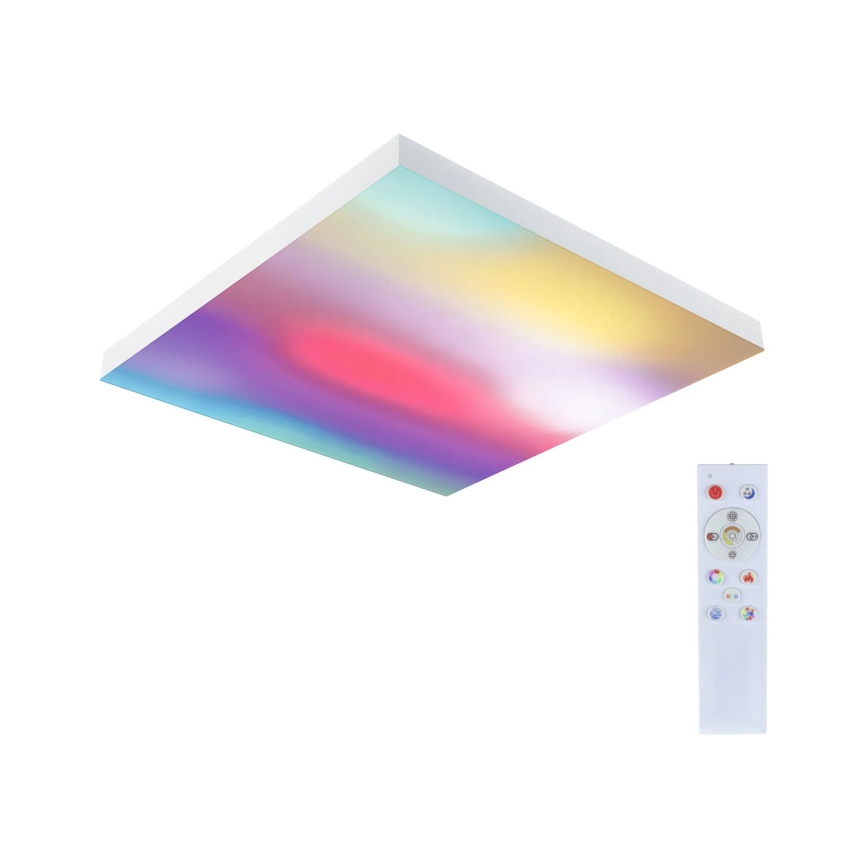 Paulmann 79910 - LED/31W RGBW Stmívatelné stropní svítidlo LORIA 230V 3000-6500K 59,5x59,5 cm bílá + dálkové ovládání