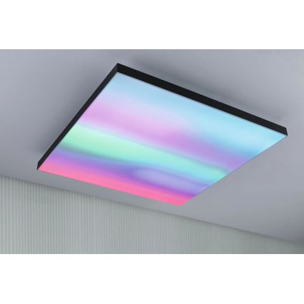 Paulmann 79913 - LED/31W RGBW Stmívatelné stropní svítidlo LORIA 230V 3000-6500K 59,5x59,5 cm černá + dálkové ovládání