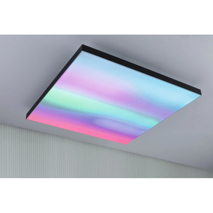 Paulmann 79913 - LED/31W RGBW Stmívatelné stropní svítidlo LORIA 230V 3000-6500K 59,5x59,5 cm černá + dálkové ovládání