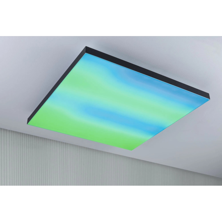 Paulmann 79913 - LED/31W RGBW Stmívatelné stropní svítidlo LORIA 230V 3000-6500K 59,5x59,5 cm černá + dálkové ovládání