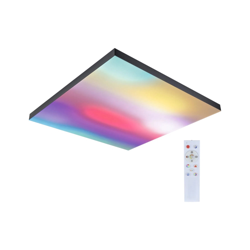 Paulmann 79913 - LED/31W RGBW Stmívatelné stropní svítidlo LORIA 230V 3000-6500K 59,5x59,5 cm černá + dálkové ovládání