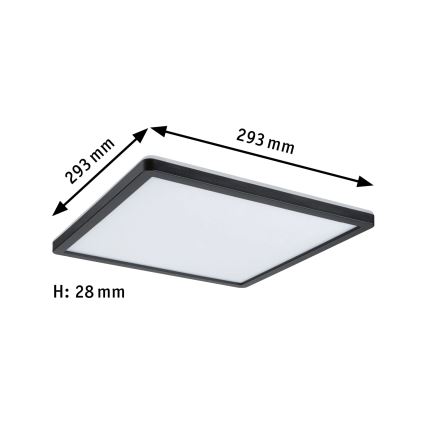 Paulmann 79921 - LED/16W Stmívatelný panel ATRIA 230V 3000K 29,3x29,3 cm černá