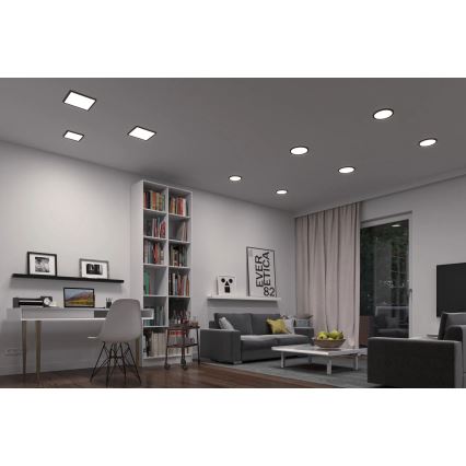 Paulmann 79967 - LED/16W IP44 Stmívatelné koupelnové podhledové svítidlo AREO 230V 23x23 cm černá
