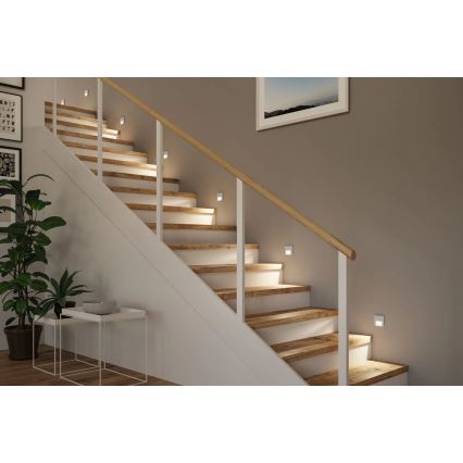 Paulmann 80000 - LED/1W Schodišťové svítidlo TSARO 230V Follow/matný chrom