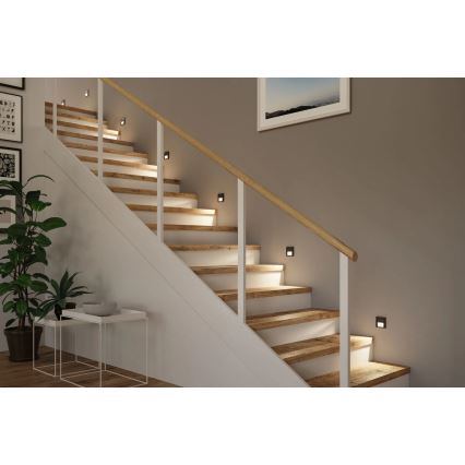 Paulmann 80004 - LED/1W Schodišťové svítidlo se senzorem TSARO 230V Lead/černá