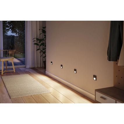Paulmann 80004 - LED/1W Schodišťové svítidlo se senzorem TSARO 230V Lead/černá