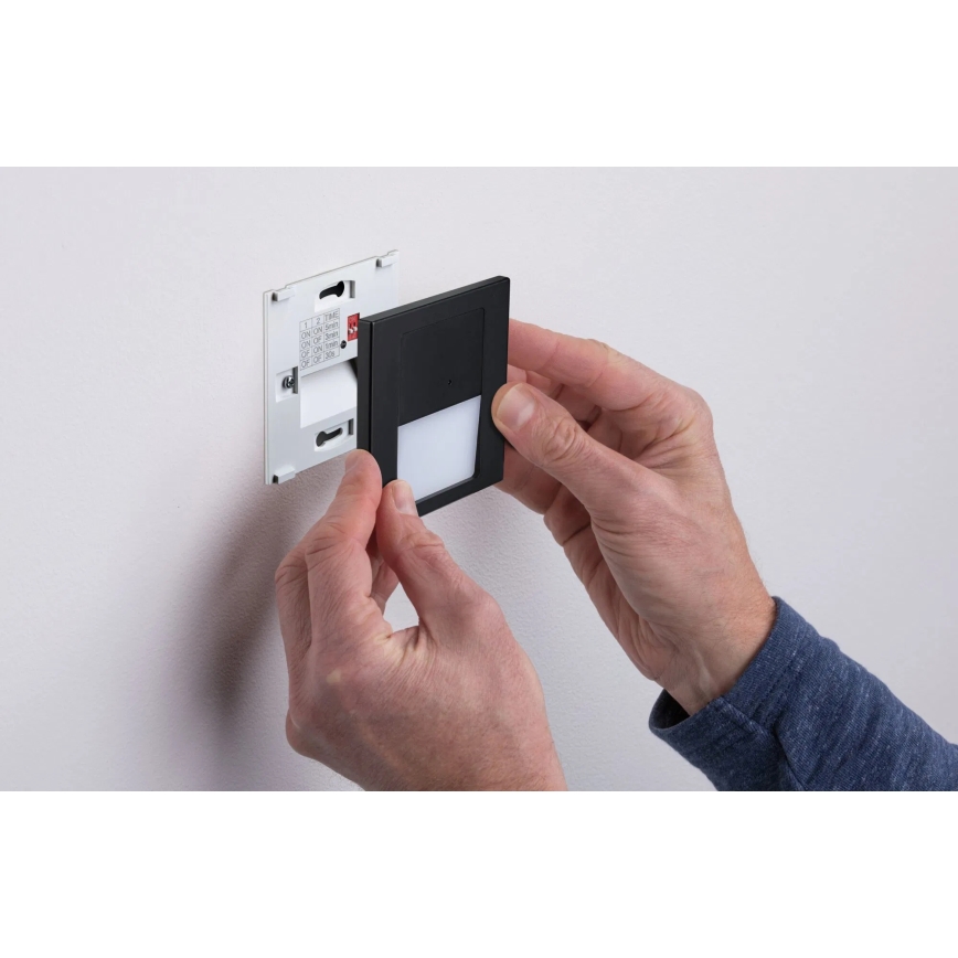 Paulmann 80004 - LED/1W Schodišťové svítidlo se senzorem TSARO 230V Lead/černá