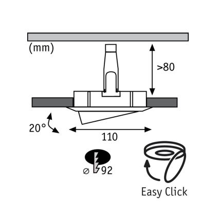 Paulmann 92025 - SADA 3x LED podhledové svítidlo QUALITY LINE 3xGU10-LED/3,5W/230V