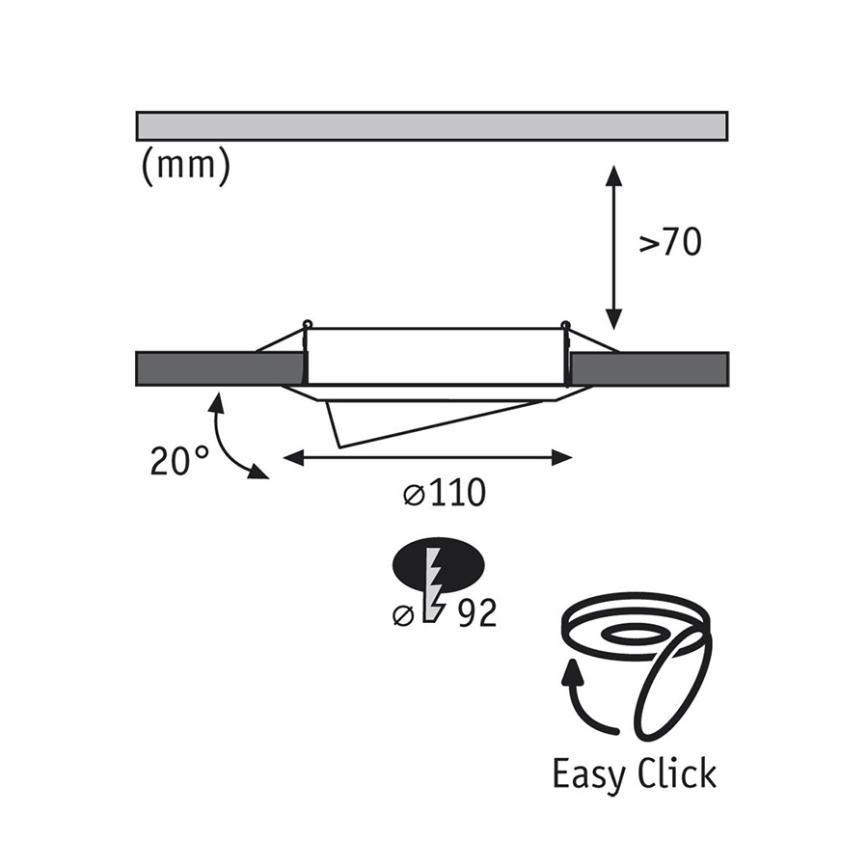 Paulmann 92028 - SADA 3x LED podhledové svítidlo QUALITY LINE 3xGU10-LED/6,5W/230V