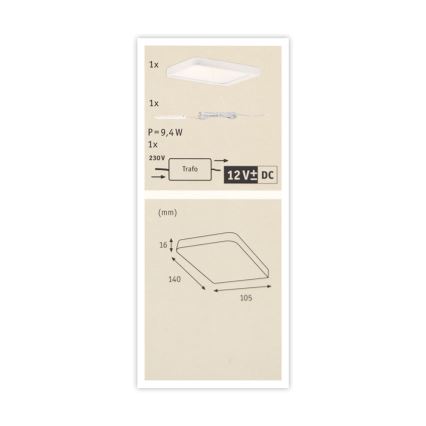 Paulmann 92032 - LED/6,7W Podlinkové svítidlo VANE 230V IP44