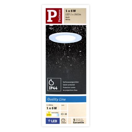 Paulmann 92061 - LED/6W IP44 Koupelnové podhledové svítidlo QUALITY LINE 230V