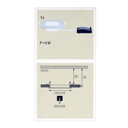 Paulmann 92079 - LED/6W IP44 Koupelnové podhledové svítidlo QUALITY LINE 230V