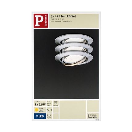 Paulmann 92102 - SADA 3xLED-GU10/6,5W Podhledové svítidlo 230V