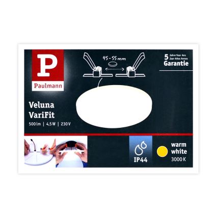 Paulmann 92387 - LED/4,5W IP44 Koupelnové podhledové svítidlo VARIFIT 230V