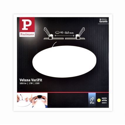 Paulmann 92389 - LED/17W IP44 Koupelnové podhledové svítidlo VARIFIT 230V