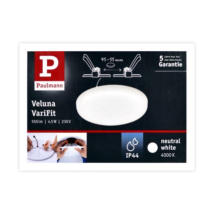 Paulmann 92390 - LED/4,5W IP44 Koupelnové podhledové svítidlo VARIFIT 230V