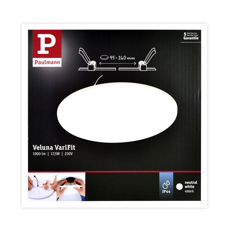 Paulmann 92392 - LED/17,5W IP44 Koupelnové podhledové svítidlo VARIFIT 230V