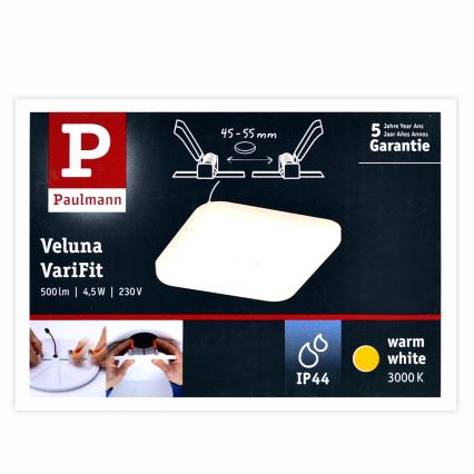 Paulmann 92393 - LED/4,5W IP44 Koupelnové podhledové svítidlo VARIFIT 230V