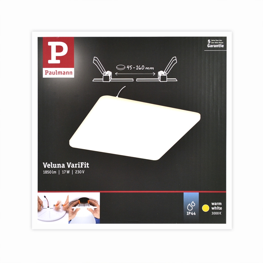 Paulmann 92395 - LED/17W IP44 Koupelnové podhledové svítidlo VARIFIT 230V