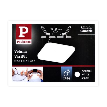 Paulmann 92396 - LED/4,5W IP44 Koupelnové podhledové svítidlo VARIFIT 230V