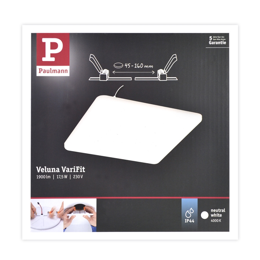 Paulmann 92398 - LED/17,5W IP44 Koupelnové podhledové svítidlo VARIFIT 230V