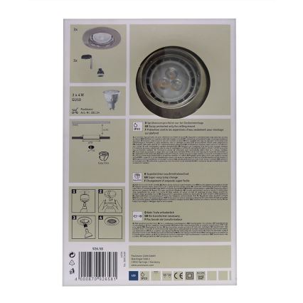 Paulmann 92658 - SADA 3x LED podhledové svítidlo PREMIUM LINE 3xGU10-LED/4W/230V