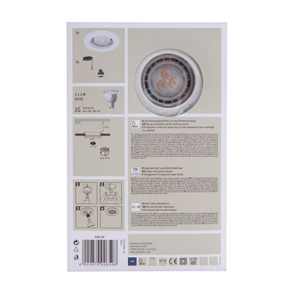 Paulmann 92659 - SADA 3x LED Koupelnové podhledové svítidlo PREMIUM LINE 3xGU10/4W/230V