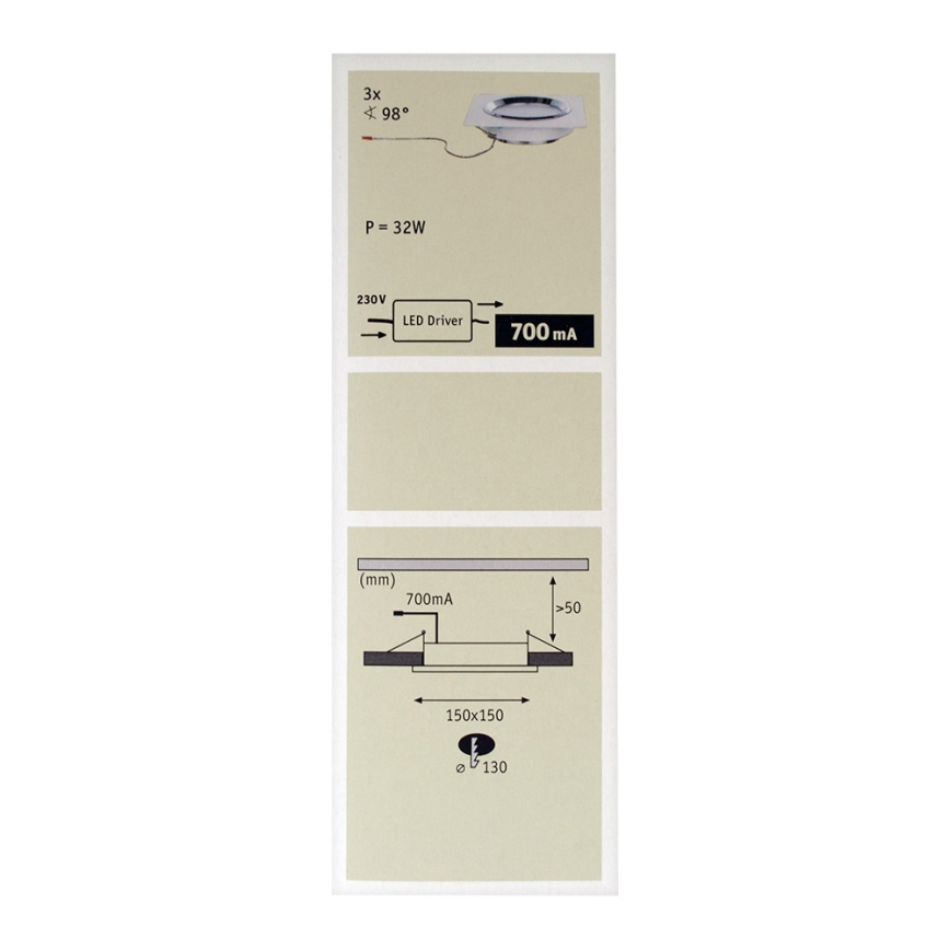 Paulmann 92695 - SADA 3xLED/8W Stmívatelné podhledové svítidlo DICE 230V