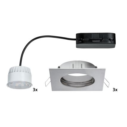 Paulmann 92762 - SADA 3x LED Koupelnové podhledové svítidlo COIN 3xLED/6,8W/230V
