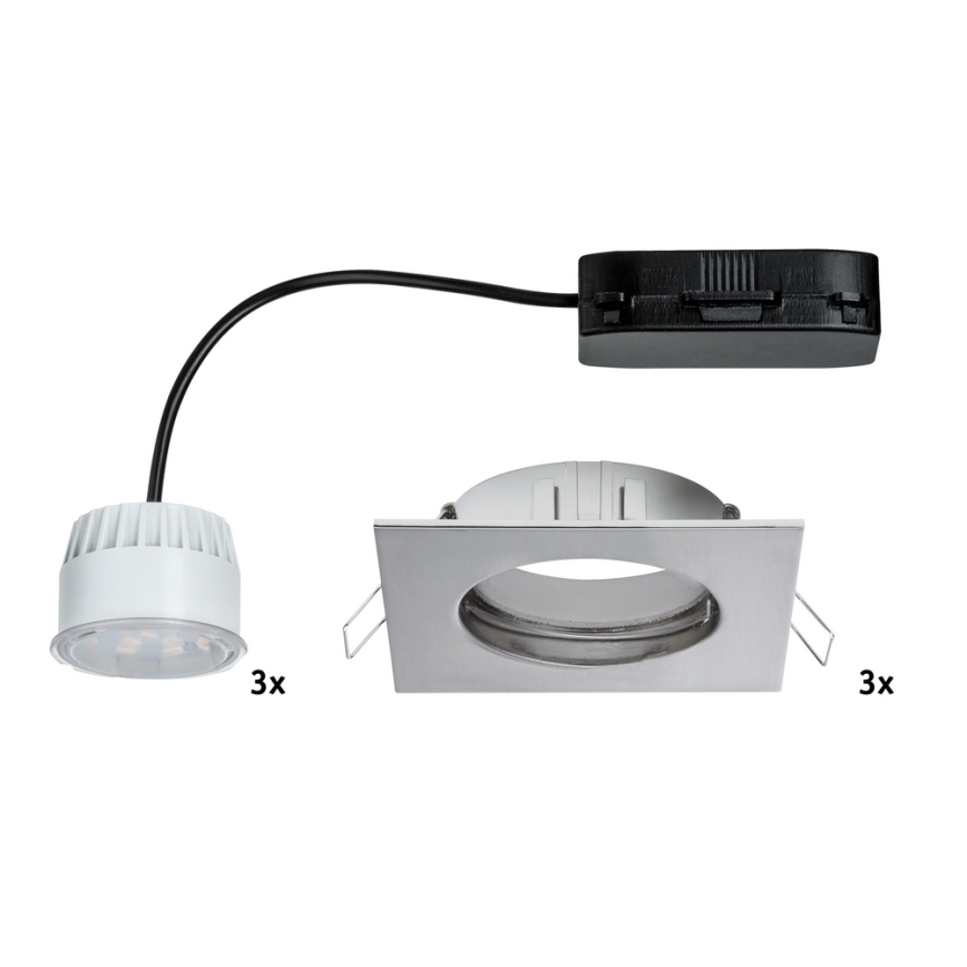 Paulmann 92762 - SADA 3x LED Koupelnové podhledové svítidlo COIN 3xLED/6,8W/230V