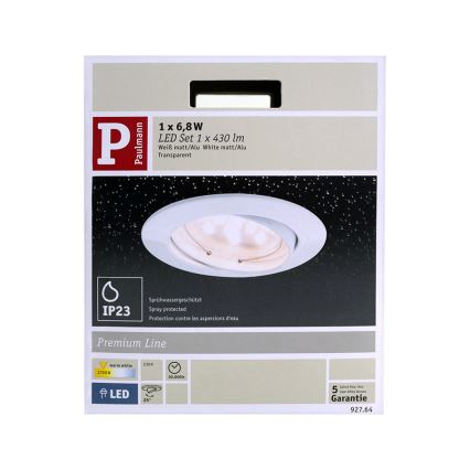 Paulmann 92764 - LED Koupelnové podhledové svítidlo 1xLED/6,8W/230V