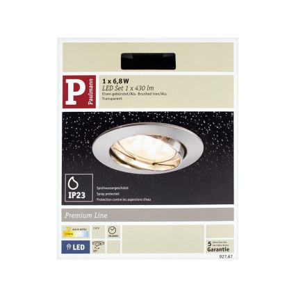 Paulmann 92767 - LED/6,8W Koupelnové podhledové svítidlo COIN 230V