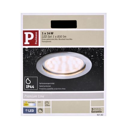 Paulmann 92782 - LED/14W IP44 Koupelnové stmívatelné podhledové svítidlo COIN 230V