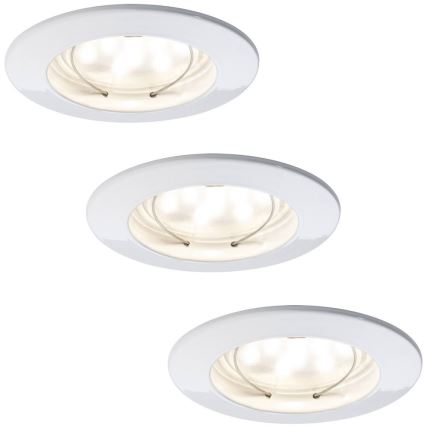 Paulmann 92807 - SADA 3x LED Koupelnové podhledové svítidlo COIN 3xLED/7W/230V