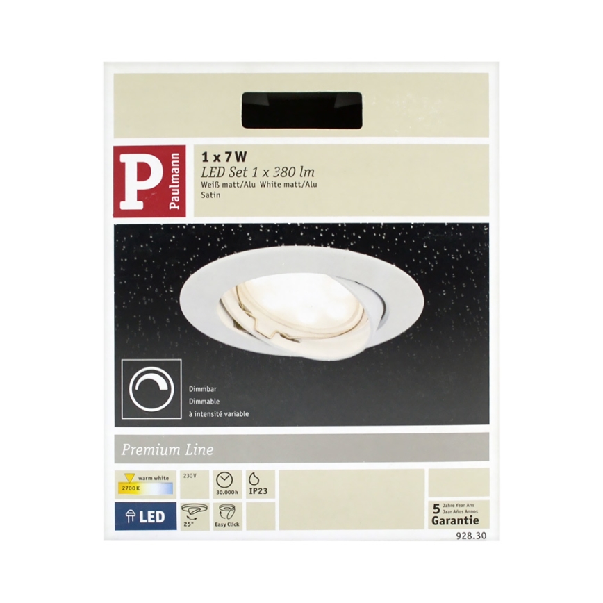 Paulmann 92830 - LED/7W Stmívatelné koupelnové podhledové svítidlo COIN 230V