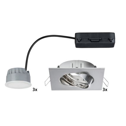 Paulmann 92841 - SADA 3x LED Koupelnové podhledové svítidlo COIN 3xLED/7W/230V