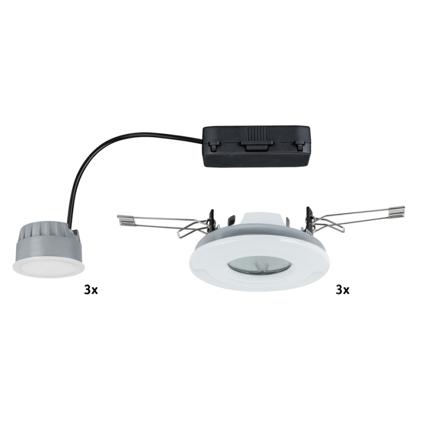 Paulmann 92847 - SADA 3x LED Podhledové svítidlo COIN 3xLED/7W/230V
