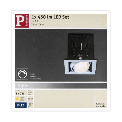 Paulmann 92905 - LED-GU10/7W Stmívatelné podhledové svítidlo CARDANO 230V