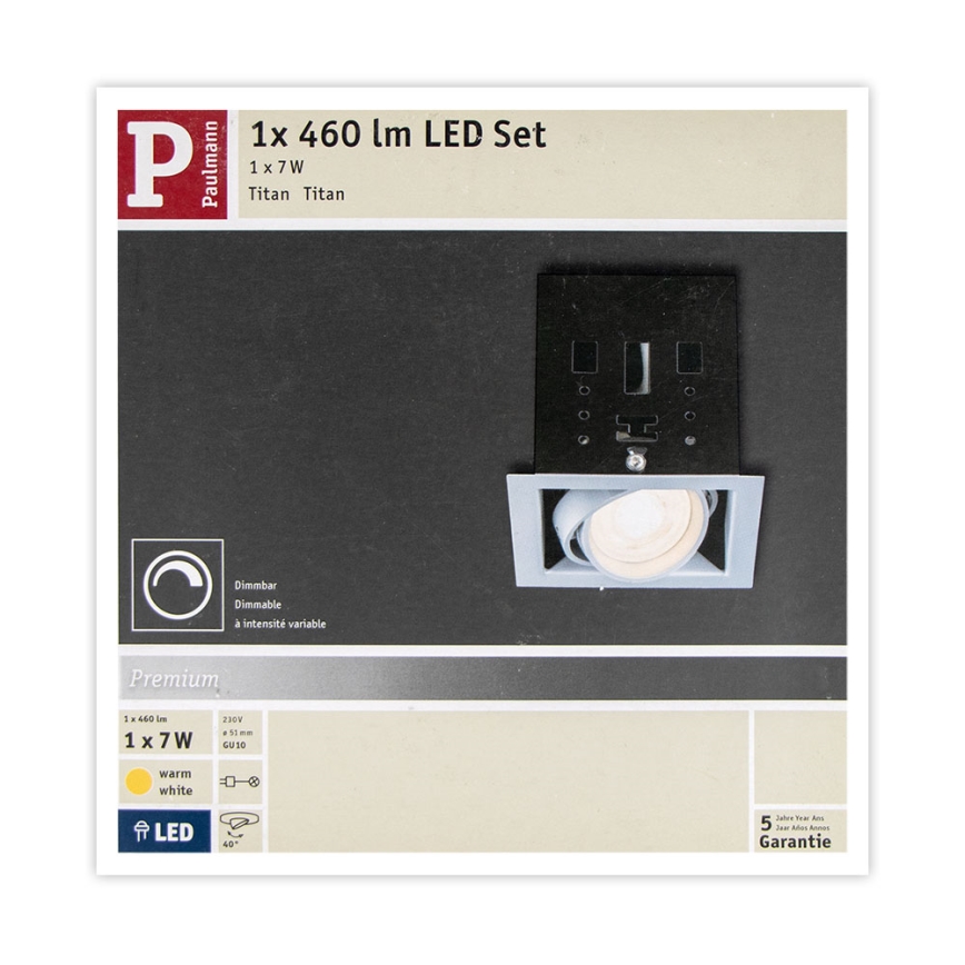 Paulmann 92905 - LED-GU10/7W Stmívatelné podhledové svítidlo CARDANO 230V