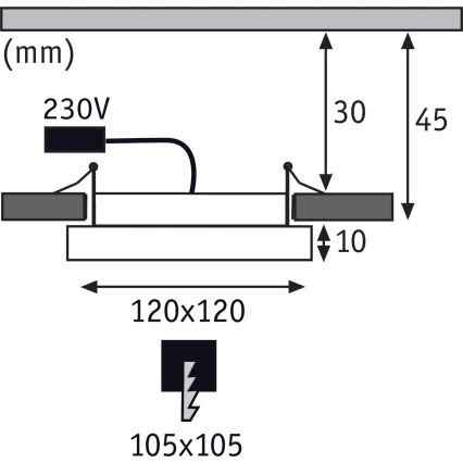 Paulmann 92950 - LED/7,5W IP23 Koupelnové podhledové svítidlo AREO 230V 12x12 cm bílá