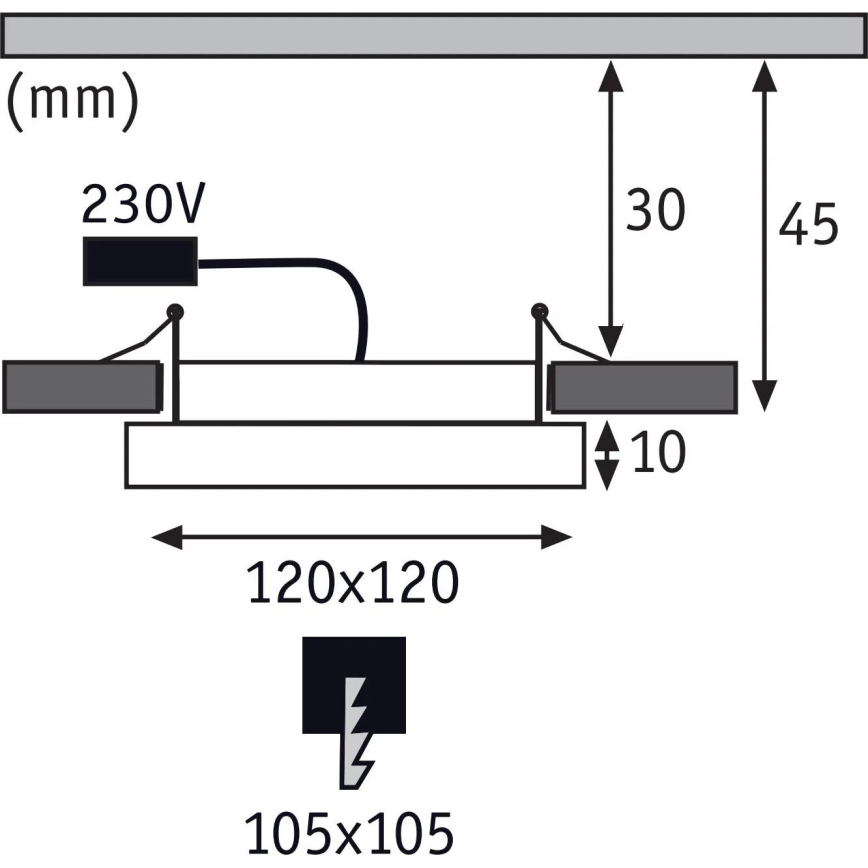 Paulmann 92950 - LED/7,5W IP23 Koupelnové podhledové svítidlo AREO 230V 12x12 cm bílá