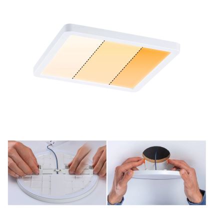 Paulmann 92993 - LED/13W IP44 Koupelnové podhledové svítidlo AREO 230V 2000/3000/4000K 17,5x17,5 cm bílá