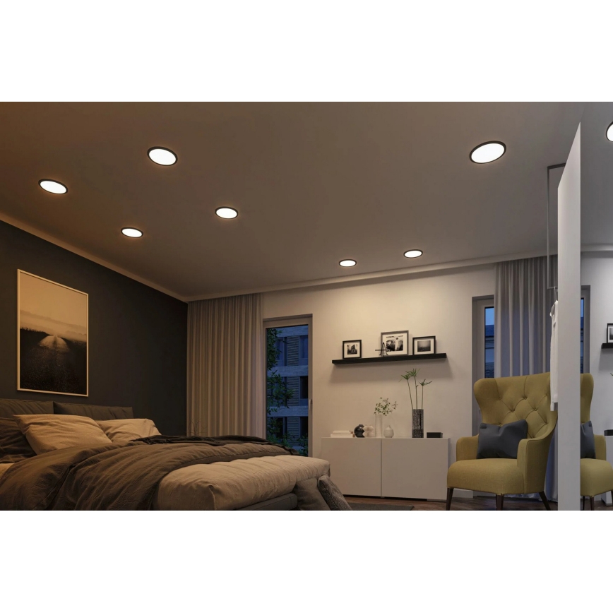Paulmann 93102 - LED/16W IP44 Stmívatelné koupelnové podhledové svítidlo AREO 230V 2000/3000/4000K pr. 23 cm černá