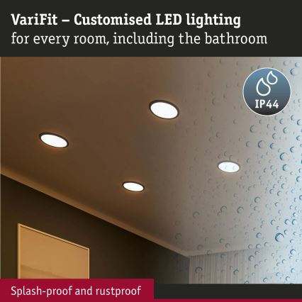Paulmann 93102 - LED/16W IP44 Stmívatelné koupelnové podhledové svítidlo AREO 230V 2000/3000/4000K pr. 23 cm černá