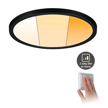 Paulmann 93102 - LED/16W IP44 Stmívatelné koupelnové podhledové svítidlo AREO 230V 2000/3000/4000K pr. 23 cm černá