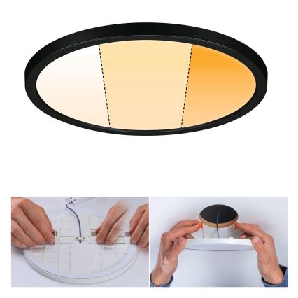 Paulmann 93102 - LED/16W IP44 Stmívatelné koupelnové podhledové svítidlo AREO 230V 2000/3000/4000K pr. 23 cm černá